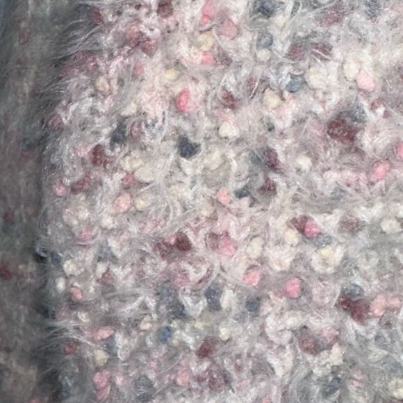 Lush Multi colored thick popcorn crop sweater pale pink white furry  Size Small - Picture 7 of 8